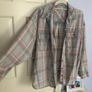 Free people oversized lightweight flannel